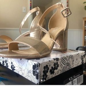 Brand new gold heels